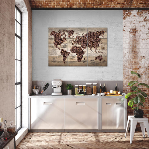 Wandbilder Wohnzimmer XXL Küche Kaffee Moderne Bilder Weltkarte